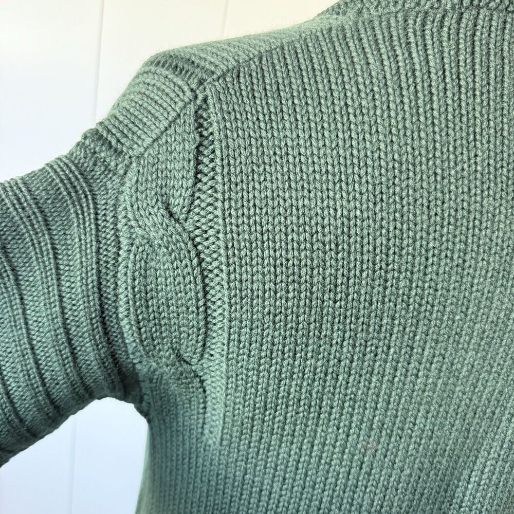 VTG Adrienne for SW1 Virgin Wool Longline Cardigan Quiet Luxury Inky Green 80s S - Picture 16 of 16